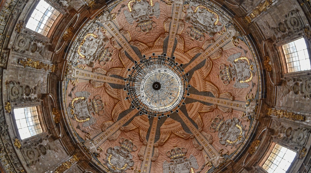 Loyola, Spain - 14 August 2021: Interior views of the Sanctuary of Loyola Basilica, Basque Country, Spain