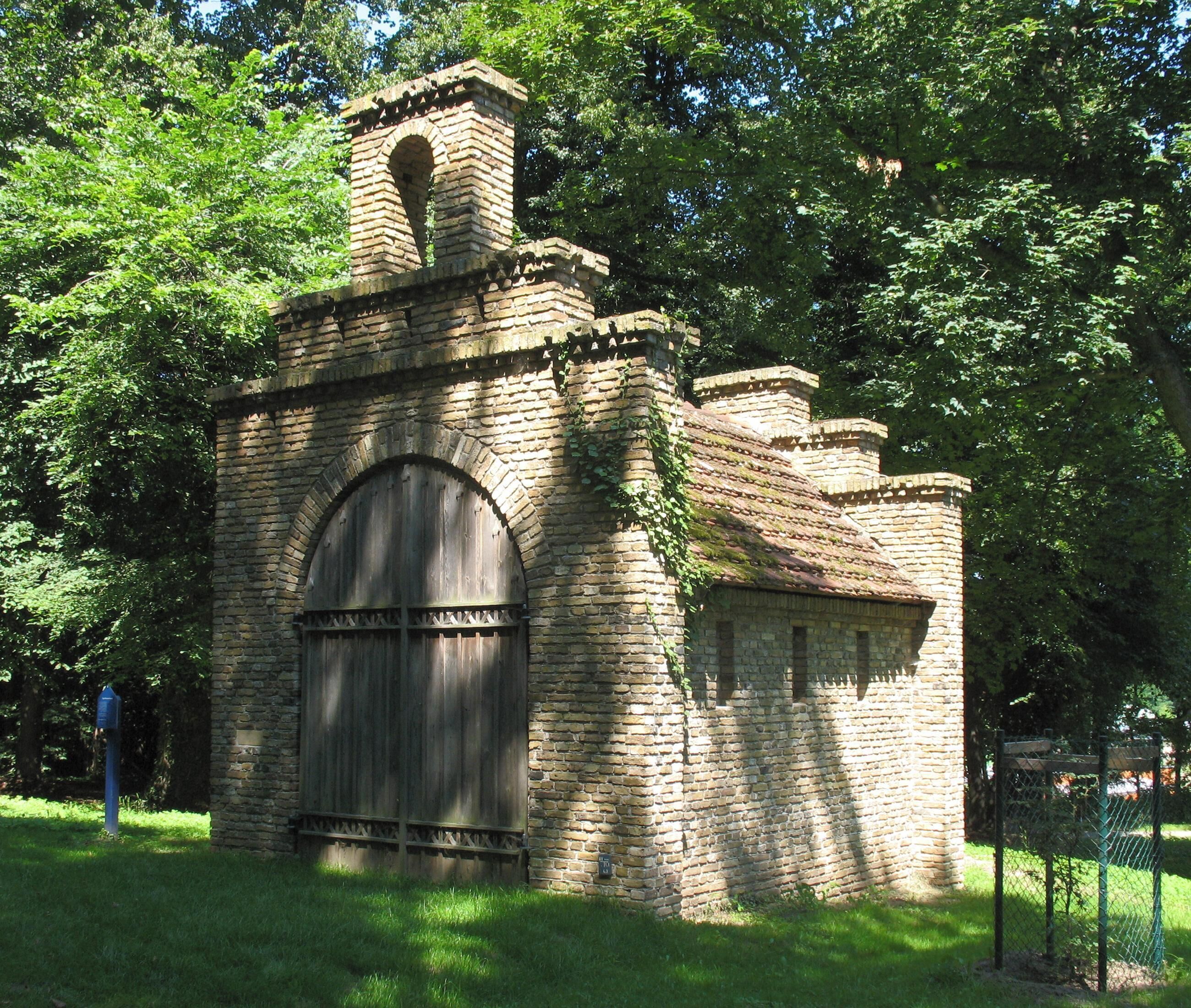 Former fire engine house in Werder-Petzow in Brandenburg, Germany