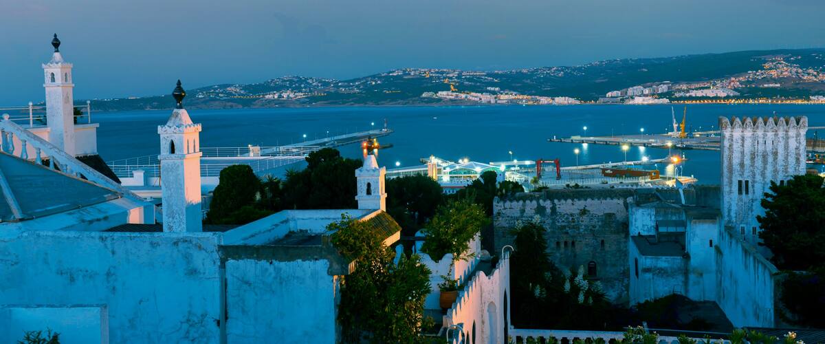 The old medina and the port of Tangier, Morocco.