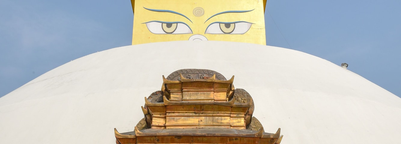 Buddhist monastery at the monastic zone of Lumbini on Nepal