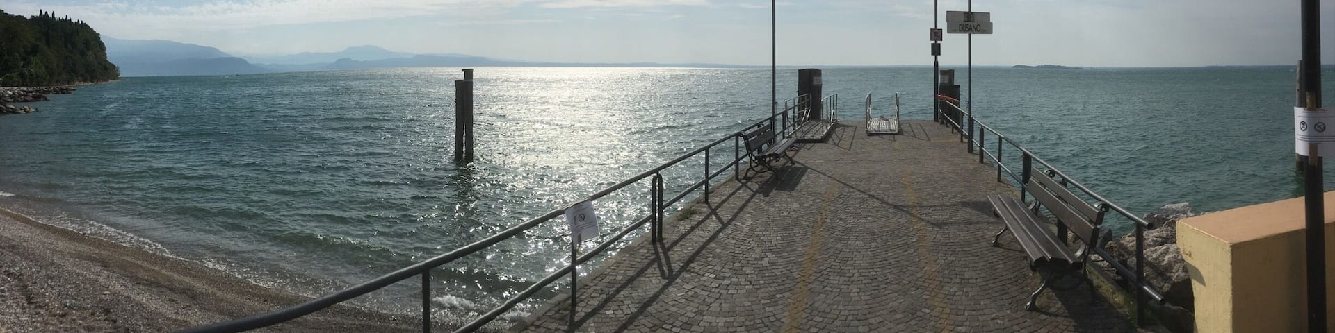 Early morning view across lake Garda from Manerba Port