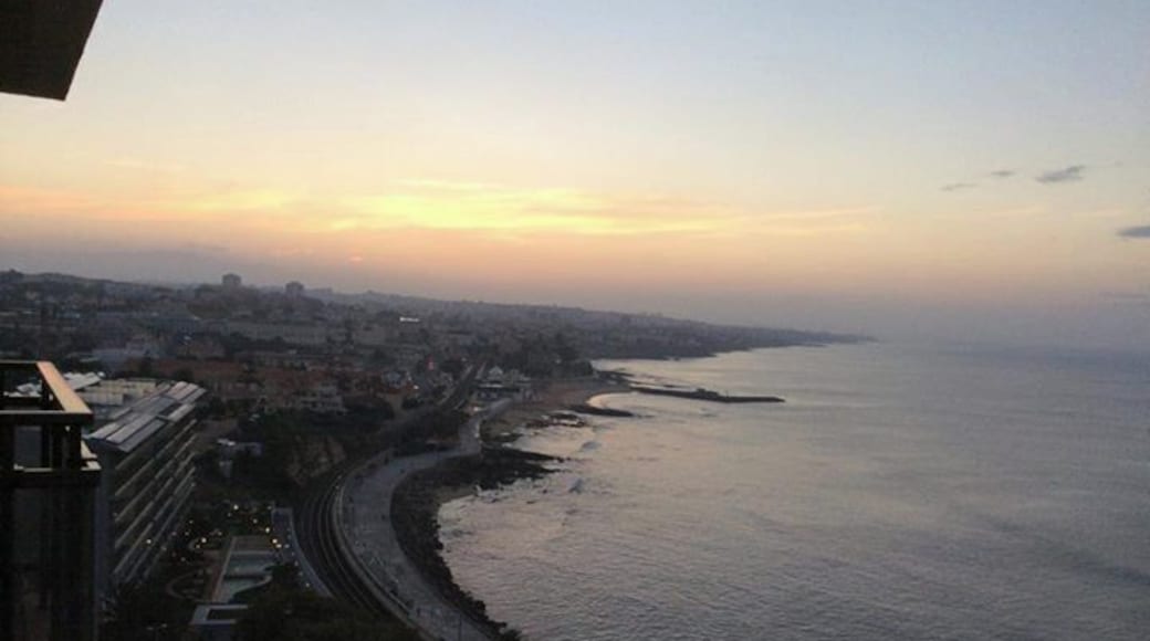 A view from the 13th floor at Sunset.. Gorgeous Estoril in Portugal ! www.thetinytaster.com