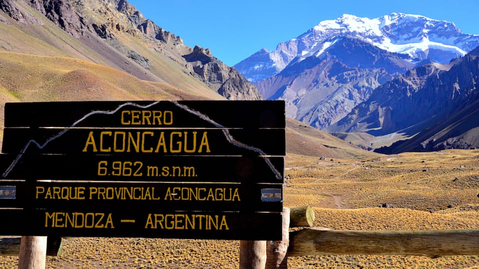 Aconcagua Provincial Park is located in the Mendoza Province in Argentina. The Andes mountain range draws all types of thrill seekers ranging in difficulty including hiking, climbing