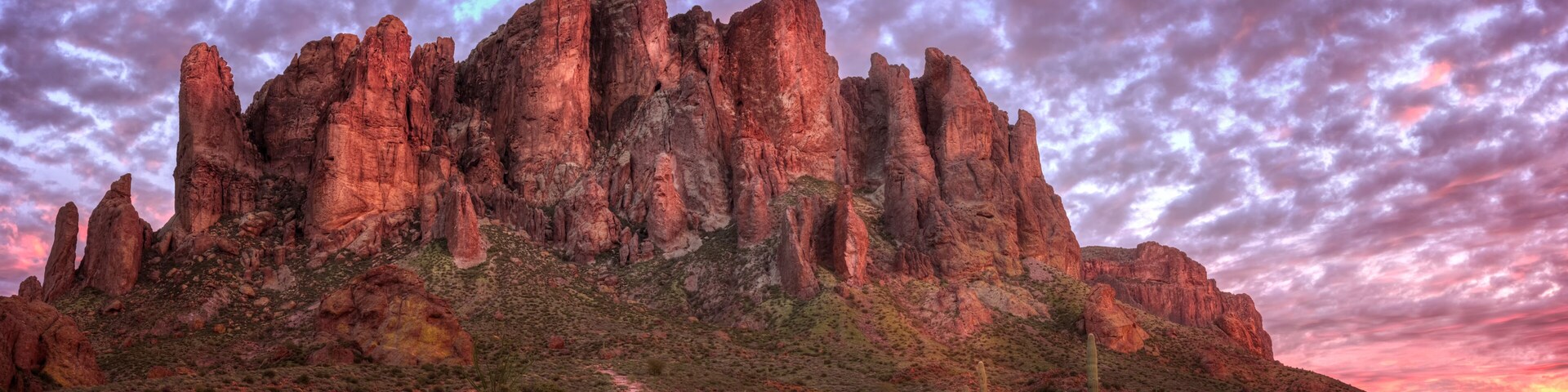 Lost Dutchman State Park - Superstition Mountains at Sunset