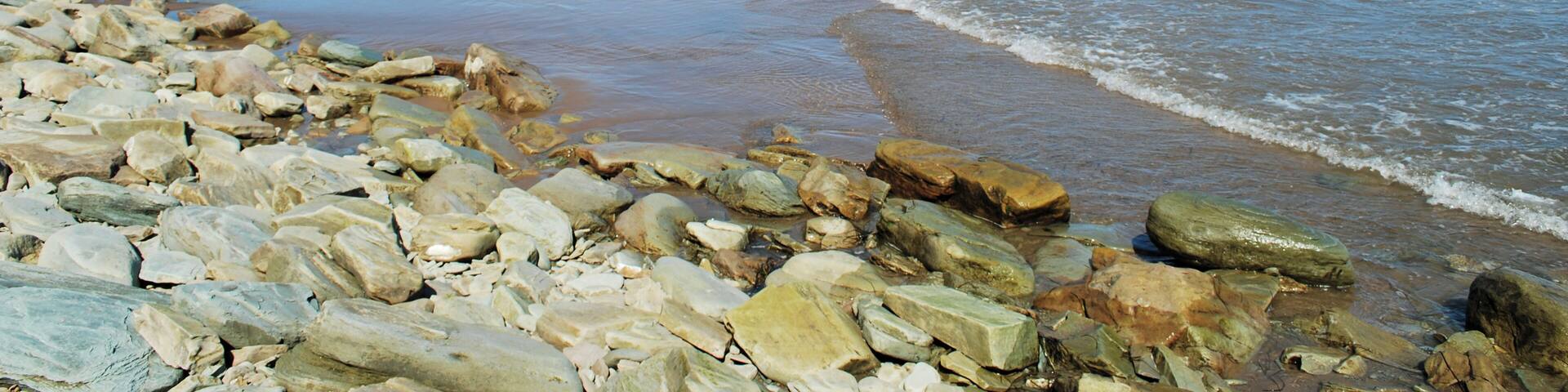 "Beach in Havre-Aubert, Magdalen Islands. The Magdalen Islands (les de la Madeleine) form a small archipelago in the Gulf of Saint Lawrence. Though closer to Prince Edward Island and Nova Scotia, the