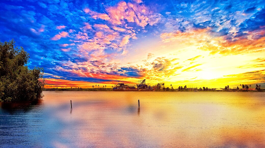 Sunset over Ijegun waterside, Lagos Nigeria