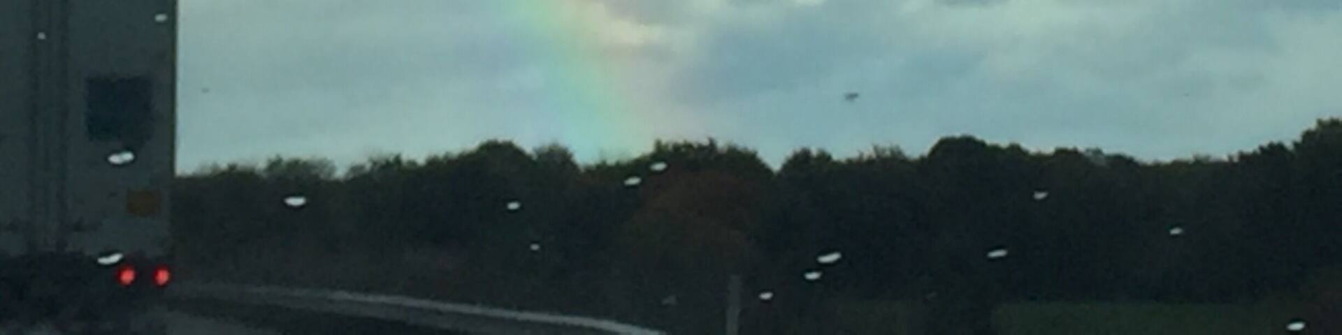 Following the rainbow over I-80 as I drove from WI to CT.