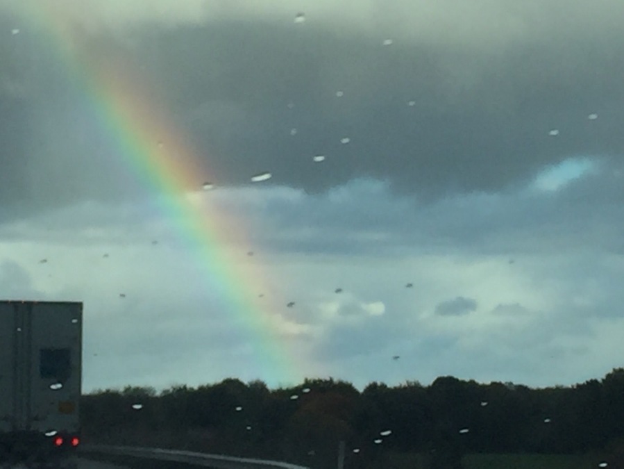 Following the rainbow over I-80 as I drove from WI to CT.