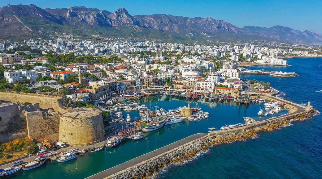 Kyrenia (Girne) is a city on the north coast of Cyprus, known for its cobblestoned old town and horseshoe-shaped harbor.