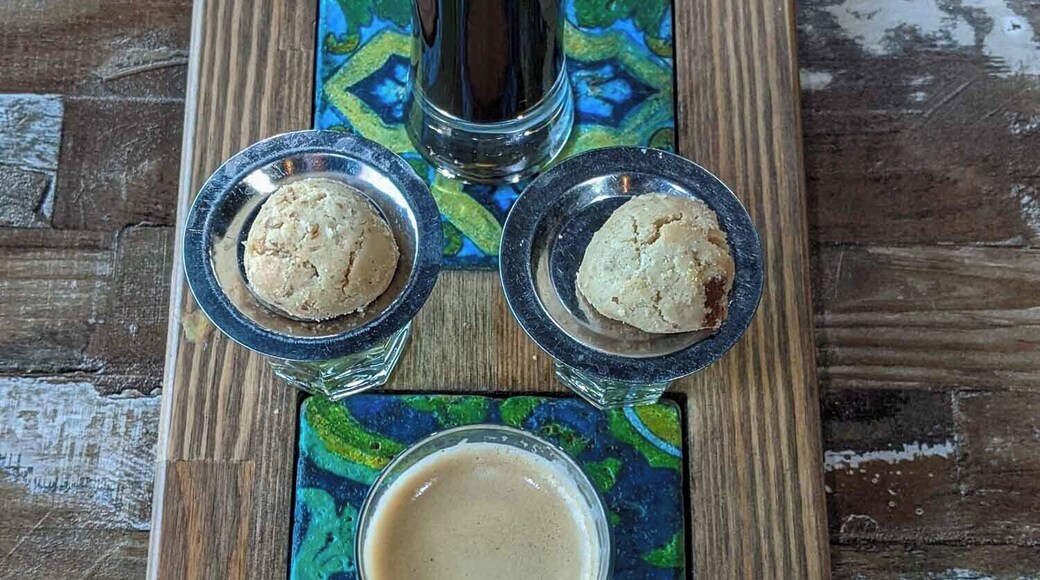 Absolutely delicious home-made, middle eastern food from Villa Mamas in Bahrain. Finished off with a coffee.