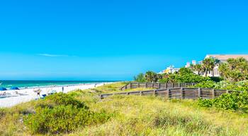 Indian rocks beach with green grass in Florida, USA