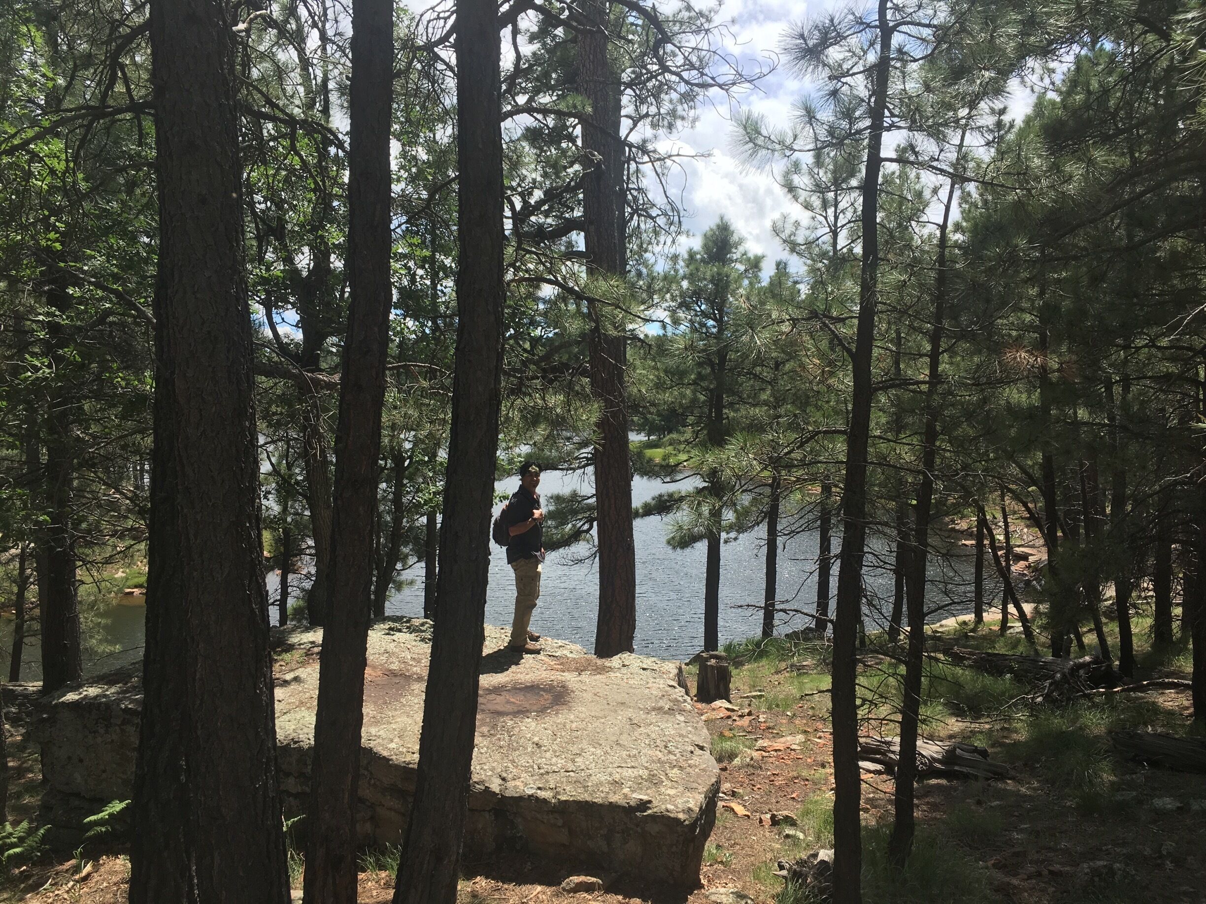 Great little loop hike around lake.  About 5 1/2 miles.  Follow the blue diamonds.