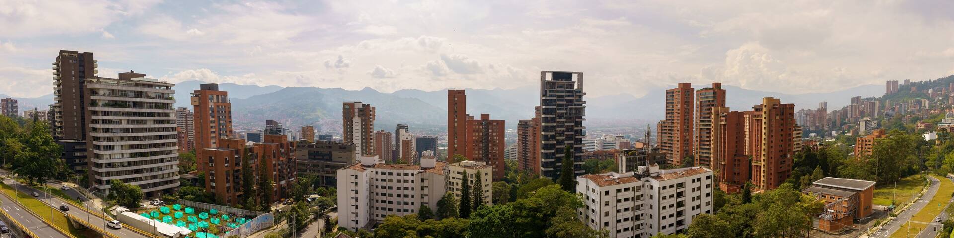 Panoramic view of Medellin's westward from the neighborhood of El Poblado
