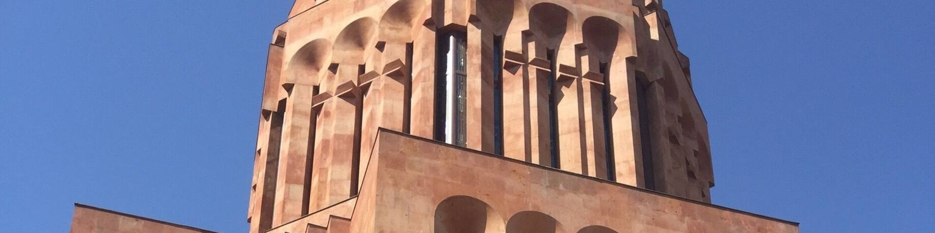 New Armenian Church in Nor Hachn, Armenia. Near Abovyan city.