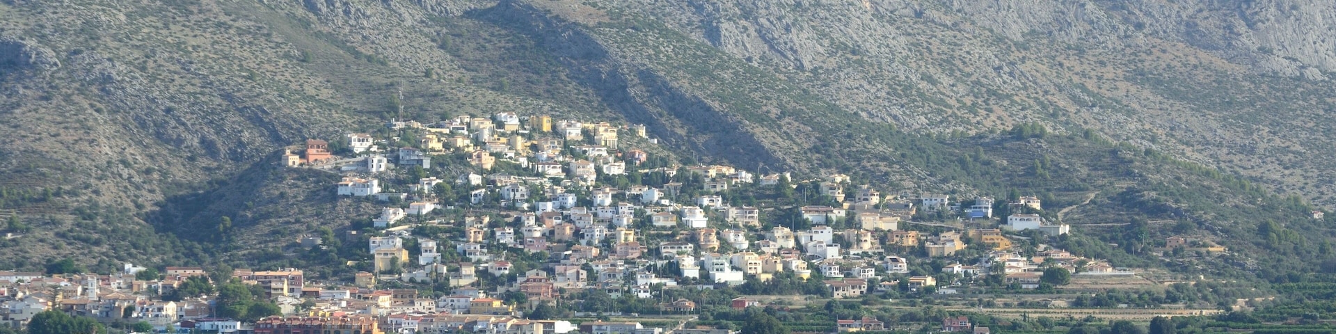 Montañas de la Costa Blanca cerca de Benidoleig, provincia de Alicante, Comunidad Valenciana, España.