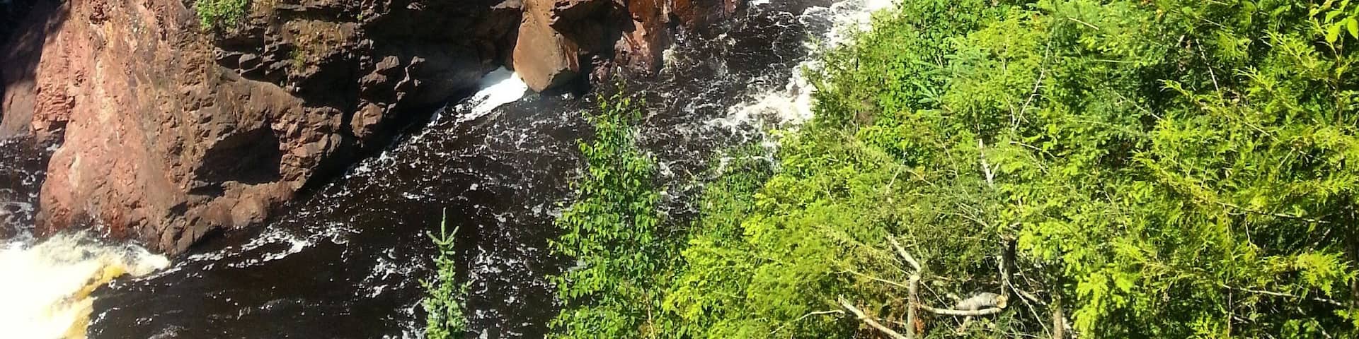 Beautiful waterfalls everywhere at Copper Falls State Park.