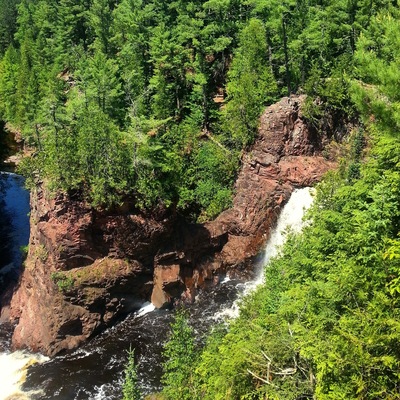Beautiful waterfalls everywhere at Copper Falls State Park.