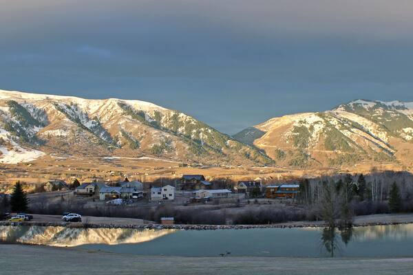Wasatch Front mountains in evening light