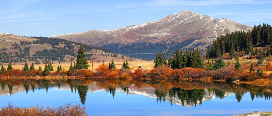 Panoramic view of Buffehr lake in Colorado
