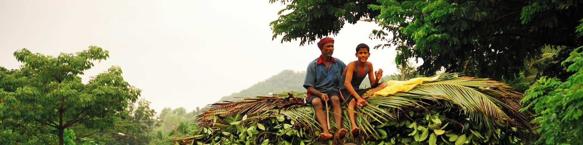 Goa is well known for its beaches and sea. But as you go into the interior of Goa, you see a very different aspect of it. Here an elephant is being used as a beast of burden - a not uncommon sight in the interior of Goa.
