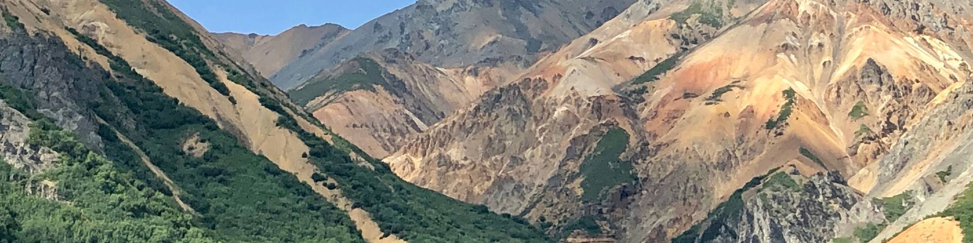 Just a few miles away from the Matanuska Glacier, you pass these beautiful mountains. The colors in the afternoon were just breathtaking.