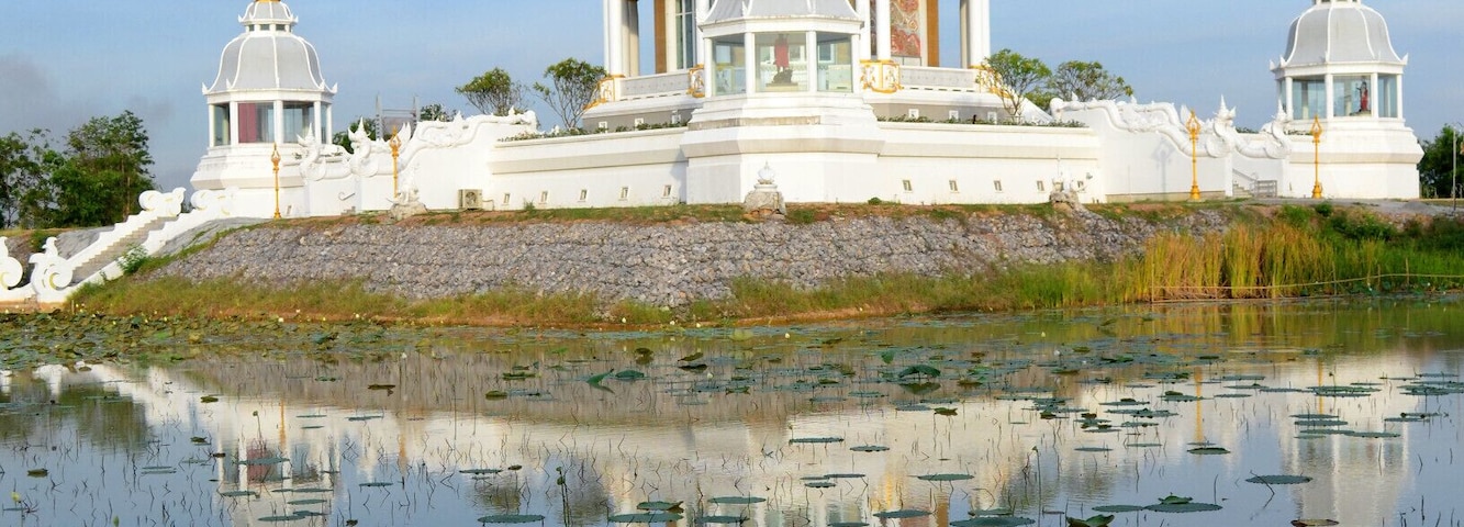 Nestled among the outskirts of Khon Kaen, Wat Thung Setthi springs out of the rice fields. It is a stunning blend of Thai moralistic art, pop culture references and classically inspired architecture but with a Thai twist. There are spectacular mosaic murals and an expansive garden to walk.
#architecture #stunningstructures