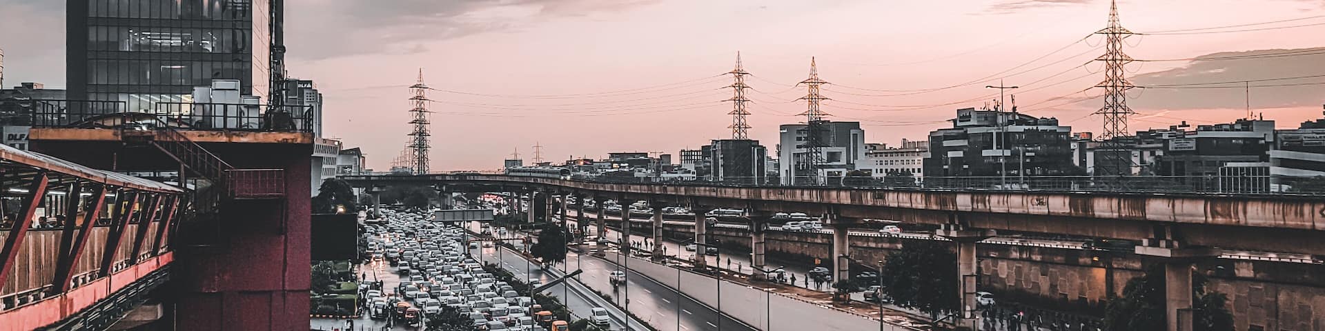 Gurugram/Gurgaon, Haryana, India - Evening traffic in Cybercity in Gurgaon (Haryana)