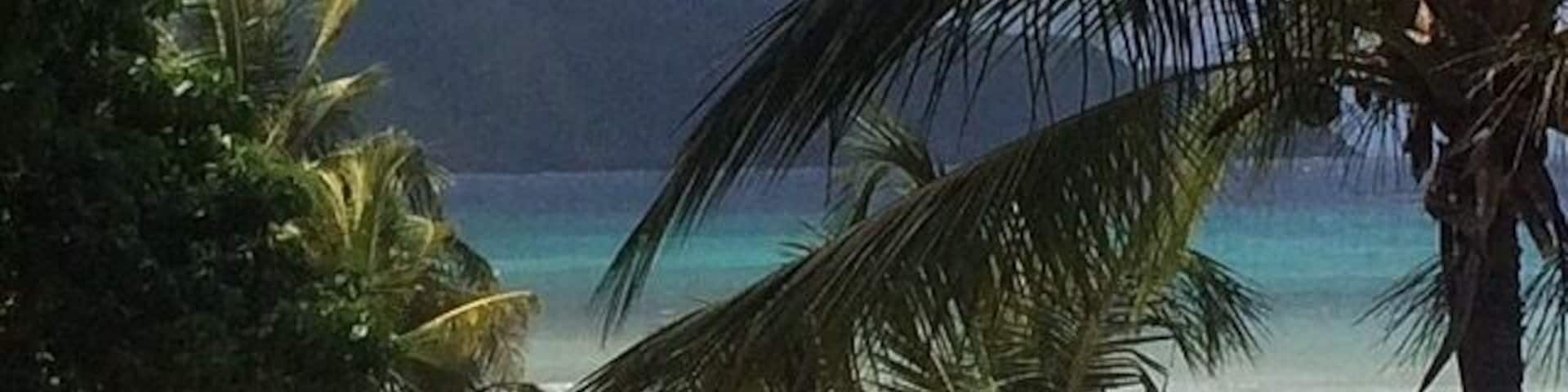 Northshore of St. Croix, taken from the porch of a delicious restaurant called eat. Famous diving spot, The Wall, located off this beach.