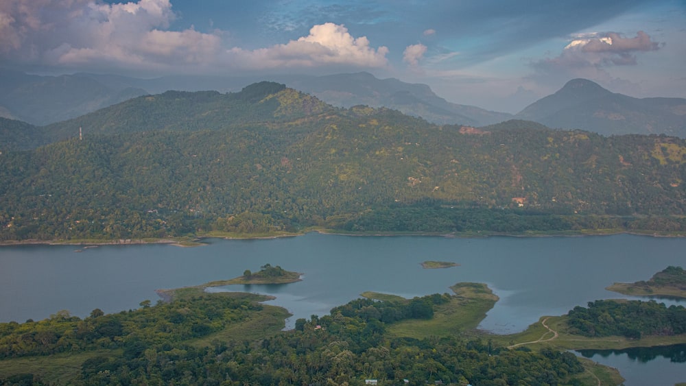evening view from Pettigala and bambaragala also known as Pethiyagala, is a hiking area situated in Teldeniya in the Kandy, Sri Lanka Surrounded by the Victoria reservoir and Knuckles mountain range