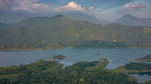 evening view from Pettigala and bambaragala also known as Pethiyagala, is a hiking area situated in Teldeniya in the Kandy, Sri Lanka Surrounded by the Victoria reservoir and Knuckles mountain range