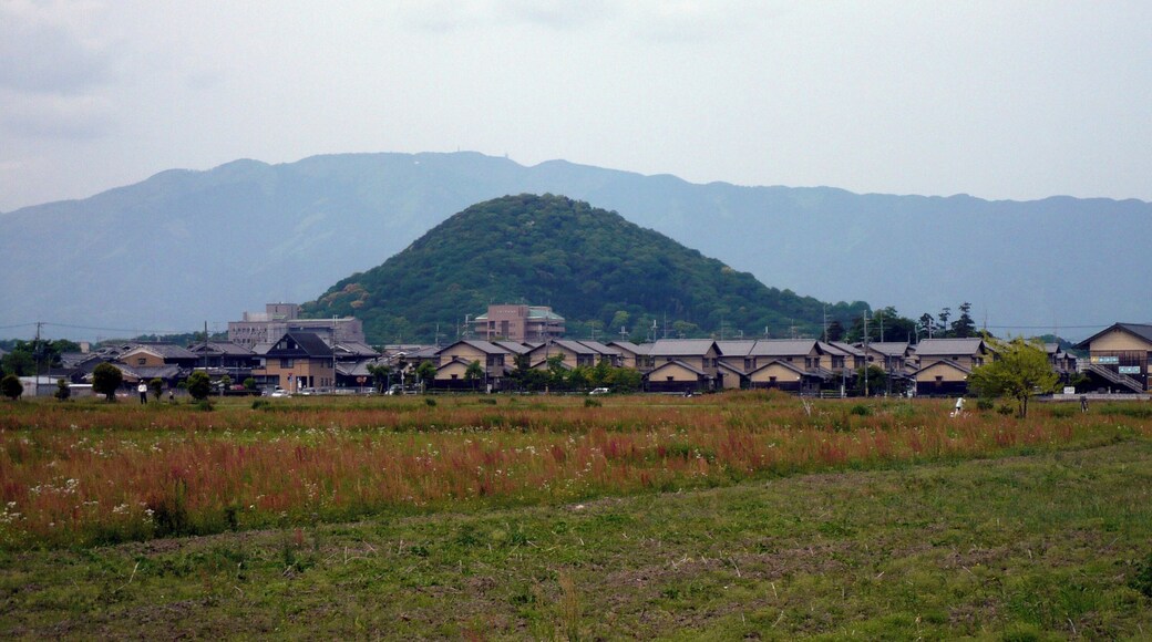 Mount Unebi viewed from Takadono-chō (Fujiwara-kyō ruins), Kashihara, Nara, Japan.