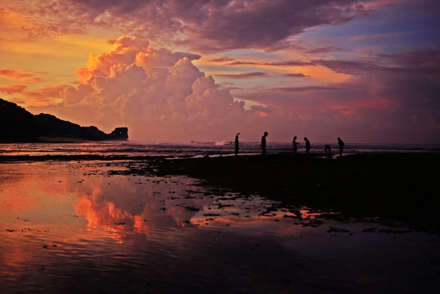 Located 2 hours east of Yogyakarta, Indonesians rise early to catch the sunrise at the beach.