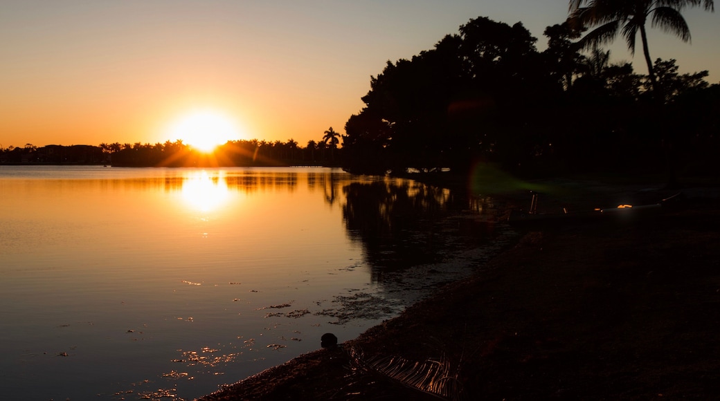 Sunset Over Lake with Reflections in Water, Naples, Florida