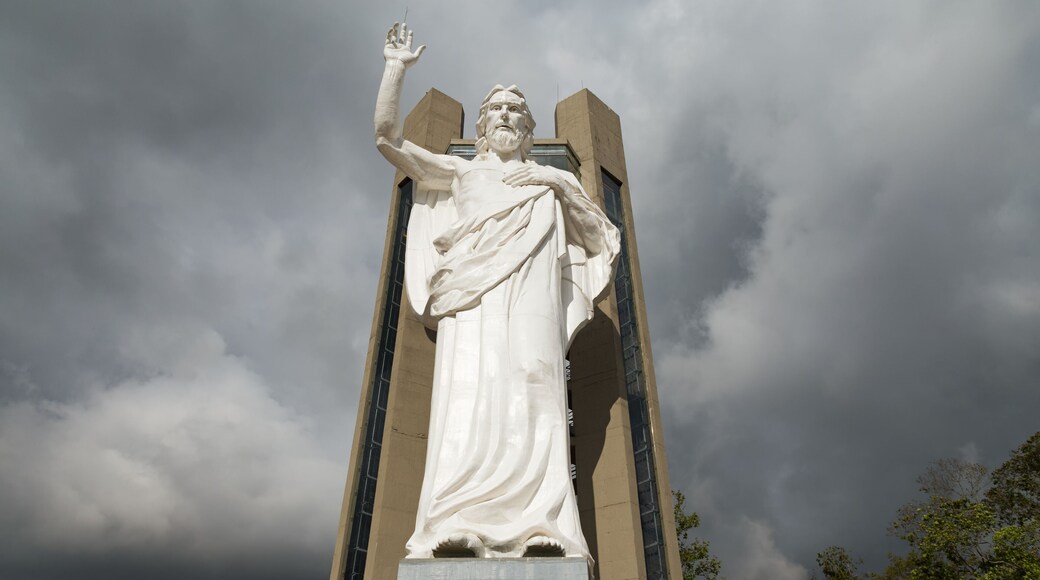 Portrait view of the El Santisimo Jesus Statue near Bucaramanga, Colombia.