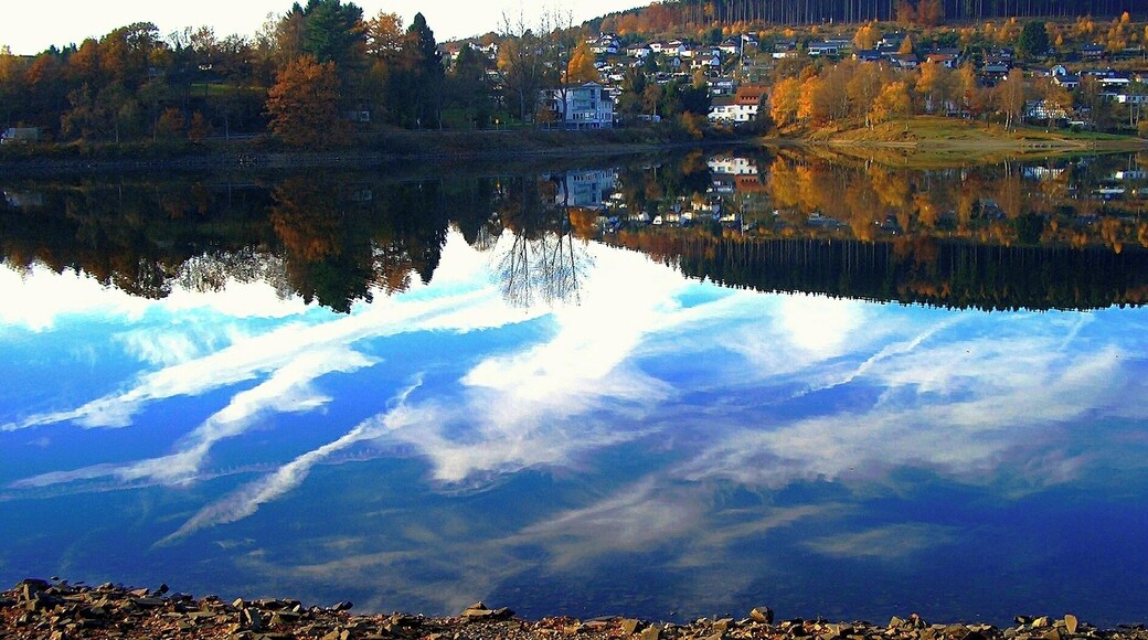 Lake Lister reflections, photo shows Windebruch village, 35 mls east of Cologne