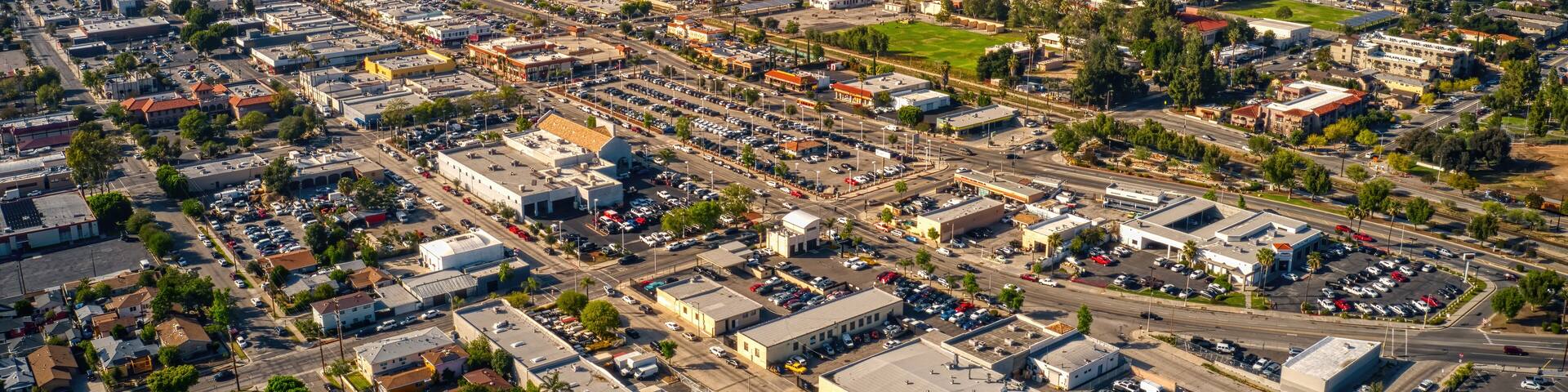 Aerial View of the San Fernando, California Downtown Business Center