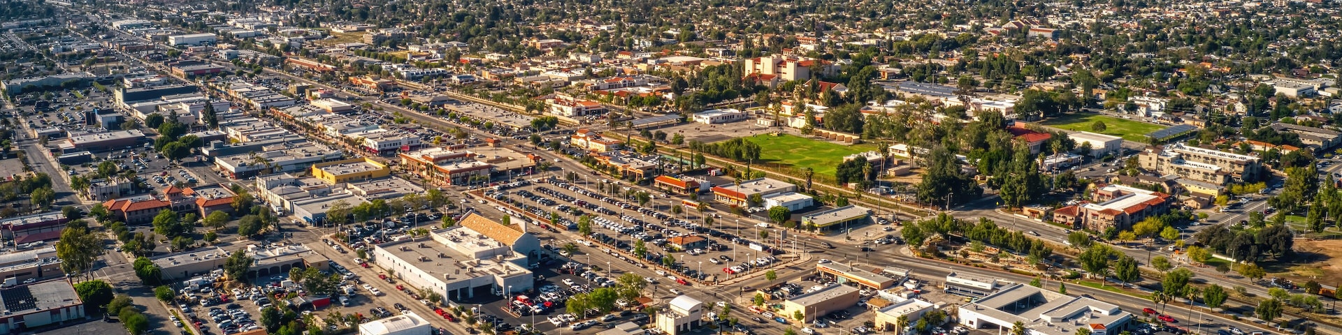 Aerial View of the San Fernando, California Downtown Business Center
