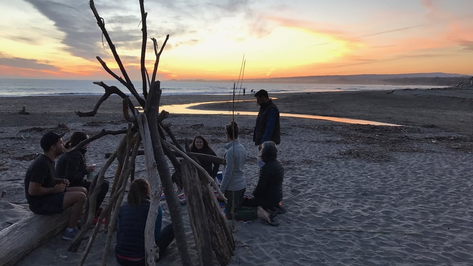 Sunset at hidden beach #santacruz #visitsantacruz