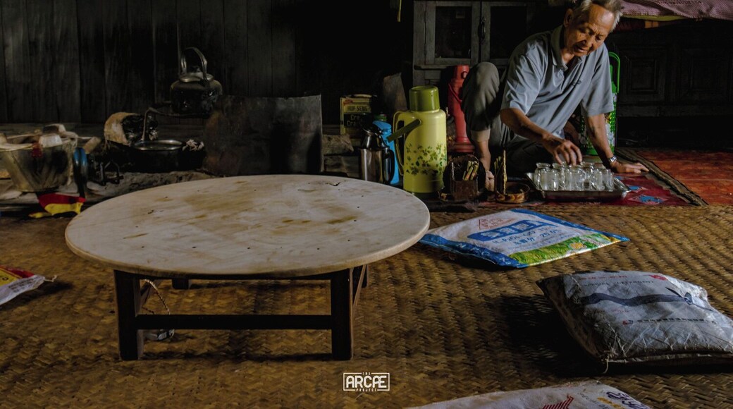 By lunch time, on our first day of walking through the Shan state, we were welcomed by this man at his houseโwith infinite rounds of tea and one of the most delicious meals I tried on Myanmar.