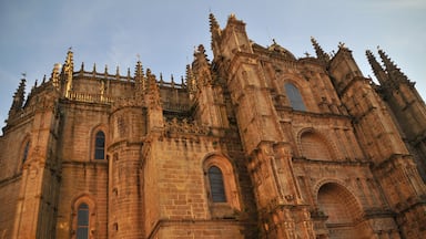 Una catedral gótica con elaboradas esculturas de piedra y múltiples agujas.