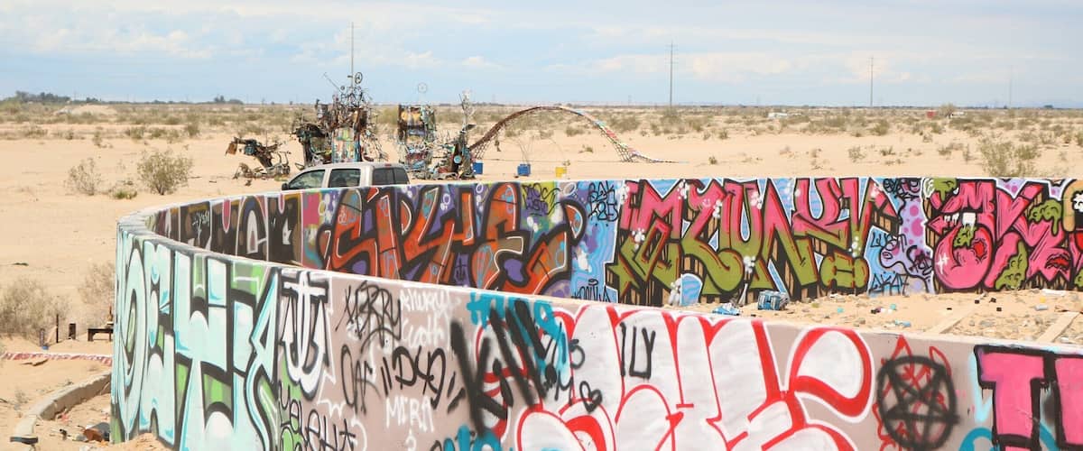 water tank with sculpture in the back