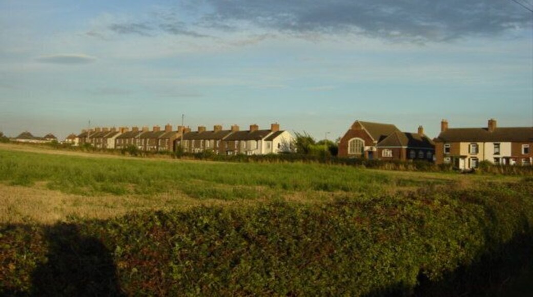 Linton Heath from Waterfallows Lane. Across the fields to the hamlet of Linton Heath near Swadlincote, South Derbyshire.