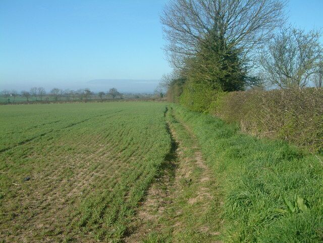 Leaving Linton The start of the footpath running in an Easterly direction from Linton. The footpath runs along the hedge to the right.
