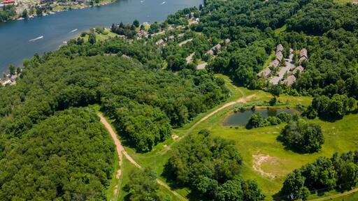 Aerial view of Deep Creek Lake in McHenry, Maryland United States.