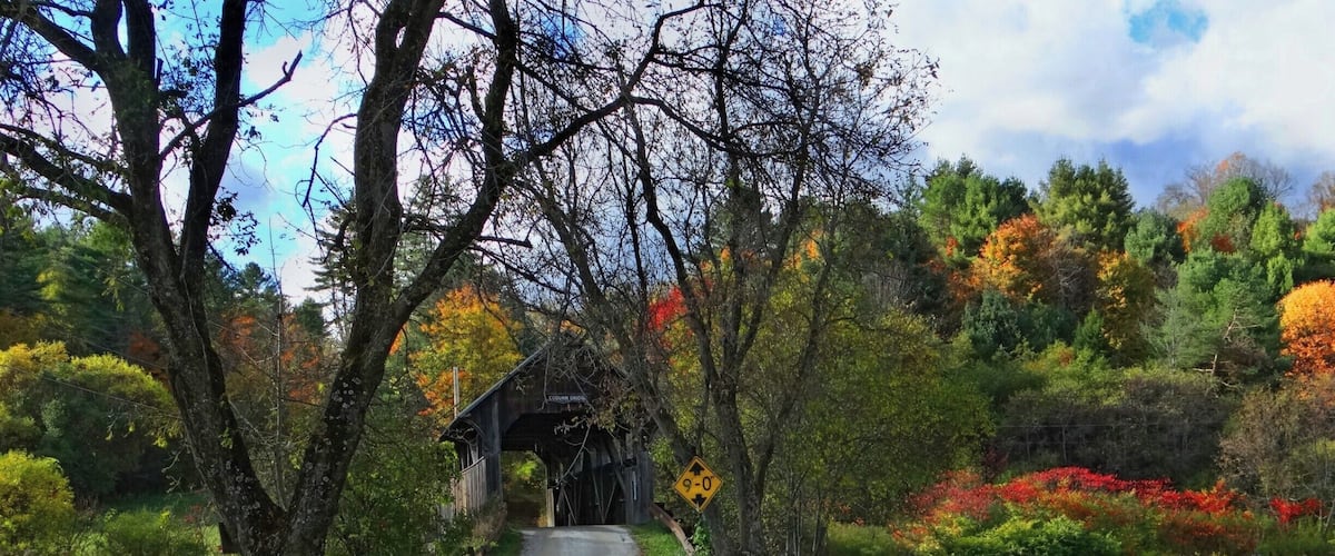 One of Plainfield oldest covered bridge located on a country road just outside of the village of Plainfield.
