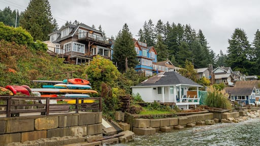 Granthams Landing which includes a river or creek and a small town or village