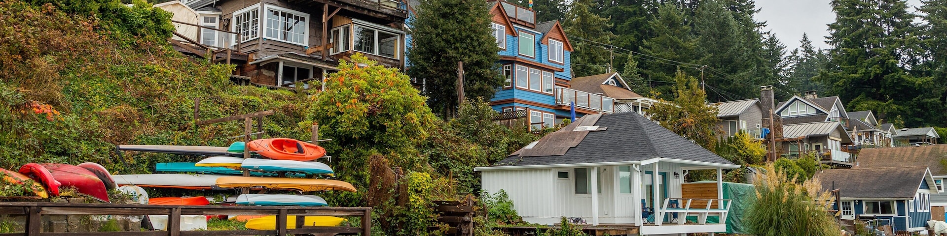 Granthams Landing which includes a river or creek and a small town or village