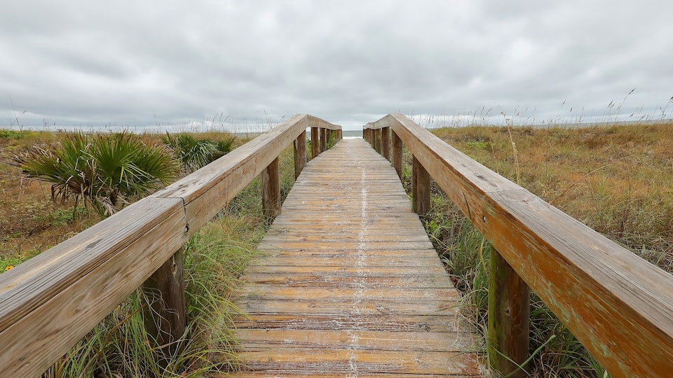 Boardwalk to Jacksonville Beach, Florida, USA.