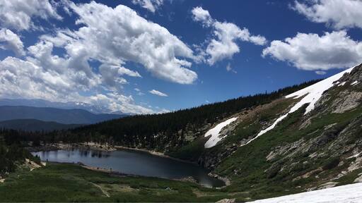 Short hike up to this amazing glacier. Spotted a few out of site impromptu camping spots. Hike your snowboard or skiis up and enjoy the run down. Tall rocky ledges to jump from, into the cool clear water below.