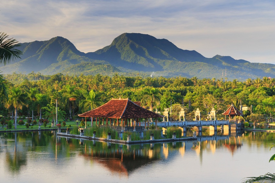 Indonesia, Bali, East Bali, Ujung, Taman Ujung Water Palace and Gunung Lempuyang Mountain